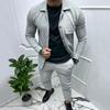 Men's Fall Winter Heavyweight Twill Jacket Pants Two Piece Set Solid Jacquard New