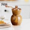Acacia Wood Pepper Mill Manual Grinder Modern Hand-Cranked with Body Ceramic Blade Herb Metal Handle Blades Retro Salt for Kitchen Spice Container