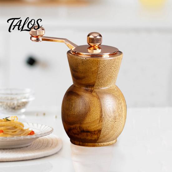 Acacia Wood Pepper Mill Manual Grinder Modern Hand-Cranked with Body Ceramic Blade Herb Metal Handle Blades Retro Salt for Kitchen Spice Container
