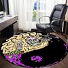 1pc Skull Yin Yang Chair Carpet for Office, Round Non Slip Durable Large Size Office Carpet, Suitable for Office