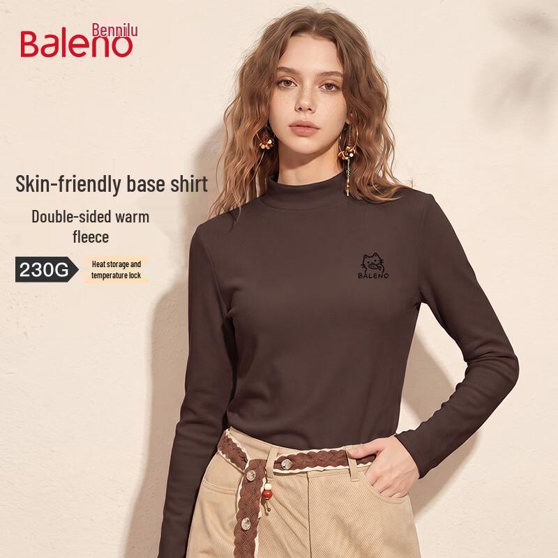 Baleno Women's Mock Neck Thermal Base Layer Shirt