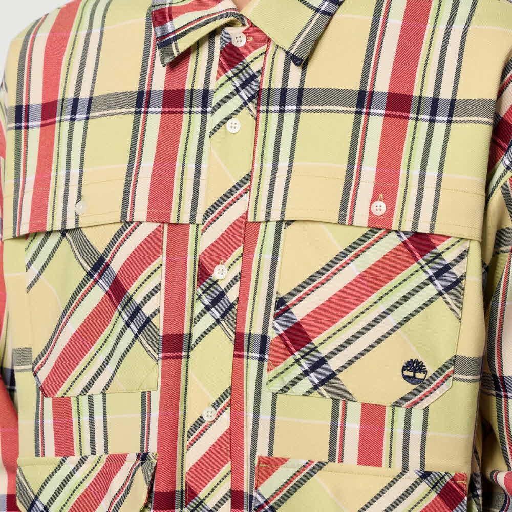 Timberland Plaid Collar Long Sleeve Shirt Men Shirts Light-Brown TB0A6J5KA2Q1