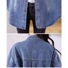 Casual Denim Shirt Women Spring Autumn Fashion Long Sleeve Vintage Loose Fit Mid Length Blouse Coat