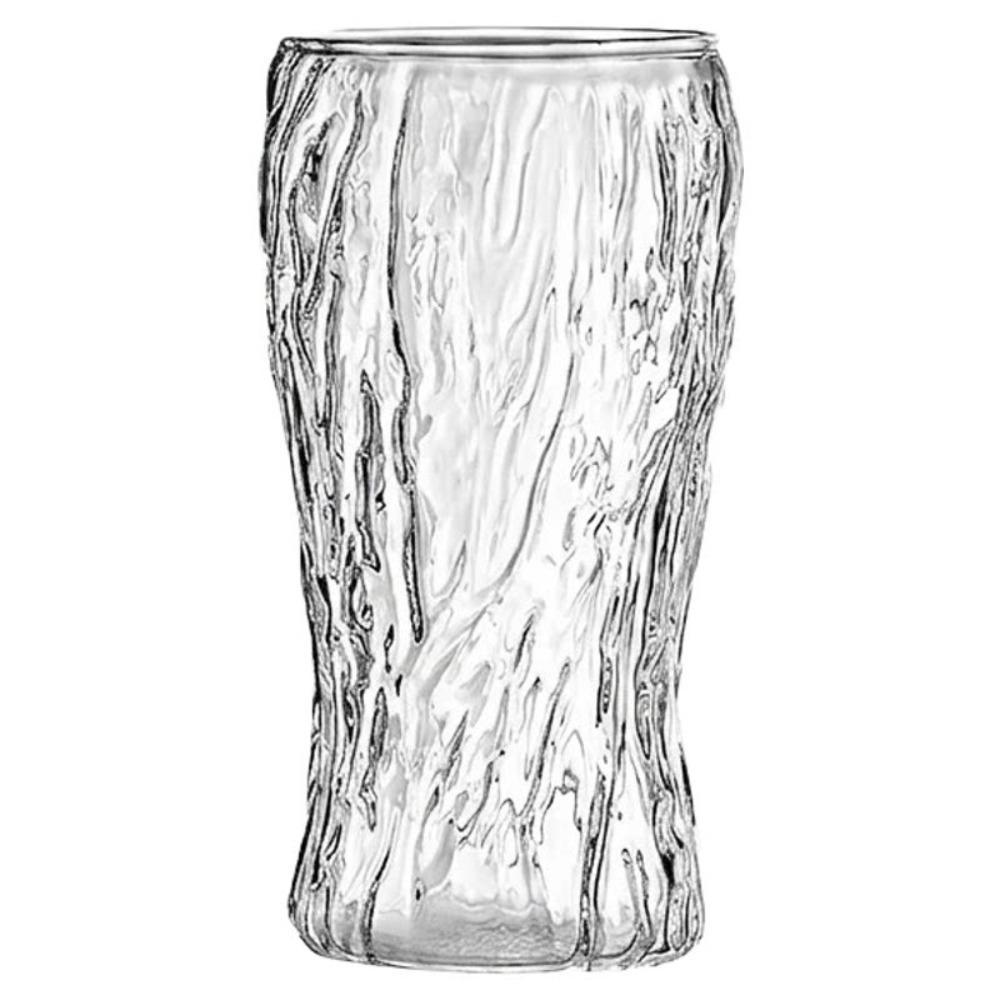 Korean Style Glacier Pattern Glass Beer Cup Transparent Juice Tumbler Cold Drink Cup Milk Glass