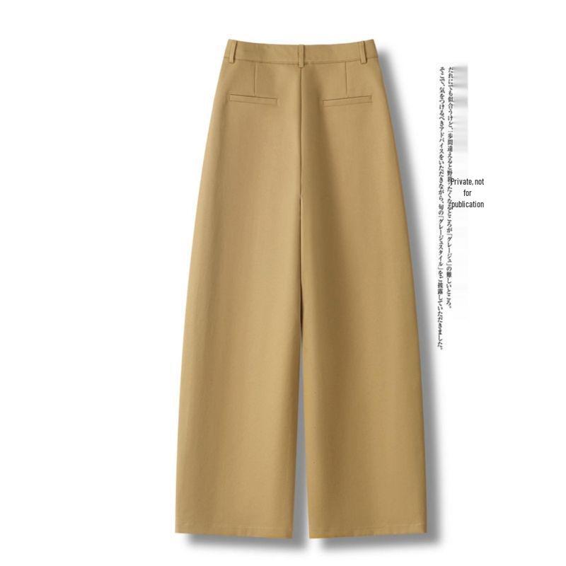 Trendy 2026 Wide-Leg Cargo Pants - High-Waisted, Loose, Slimming, Casual for Spring & Autumn