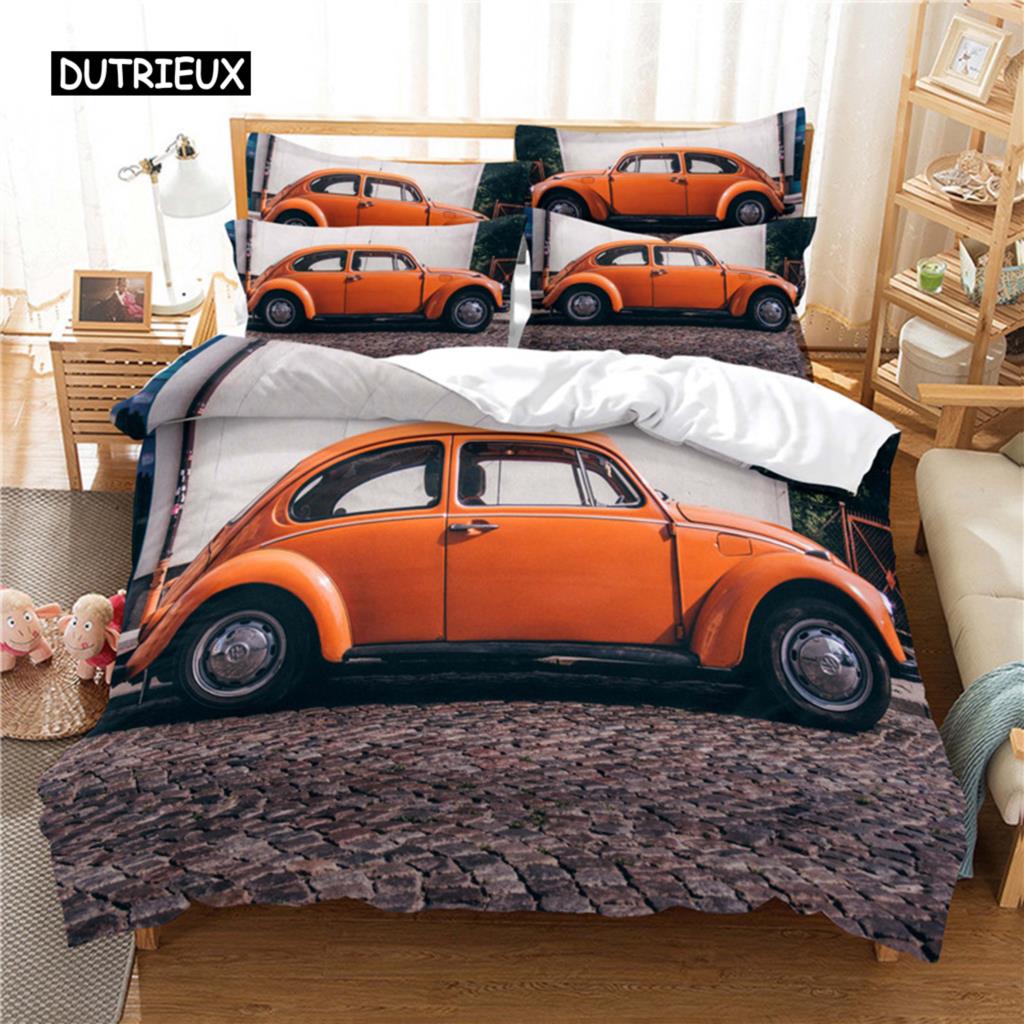Roadster Sengetøysett Dynetrekksett 3d Sengetøy Digitaltrykk Sengetøy Queen Size Sengetøysett Motedesign