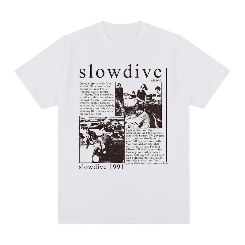 

Slowdive Alison 1991 Винтажная футболка Tour 90s Классическая хлопковая мужская футболка Новая ФУТБОЛКА Женские топы унисекс XL