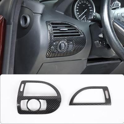 For BMW 6 Series E63 E64 2004-2005 ABS Carbon fiber/Black Car Center Console Side Air Outlet Decorative Frame Car Accessories