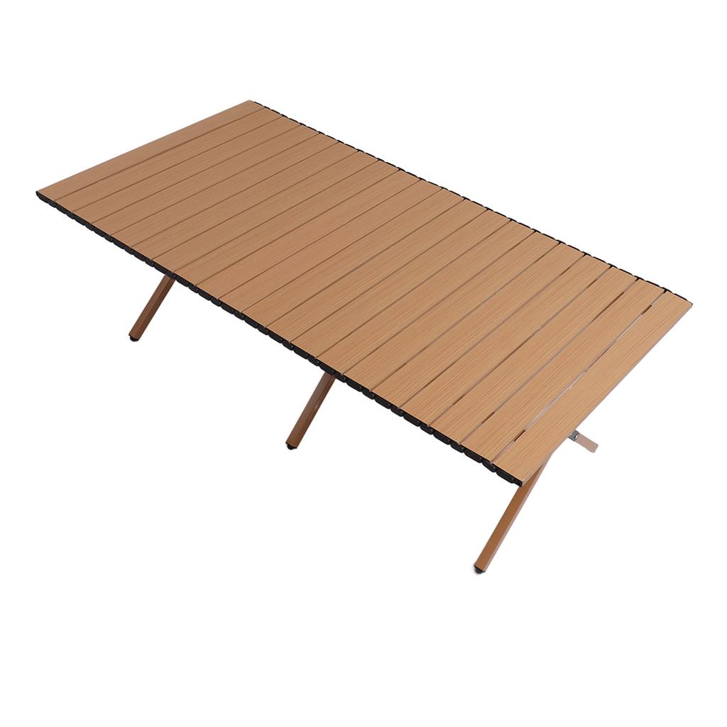 Masa laterala portabila de camping cu suport cu 3 picioare Masa pliabila de culoarea lemnului usor