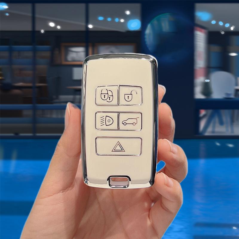 Auto Keyless For Land Rover Range Rover Evoque Discovery Sport Velar Tpu Car Key Case Cover For Jaguar Xe E-Pace Xf Keychain