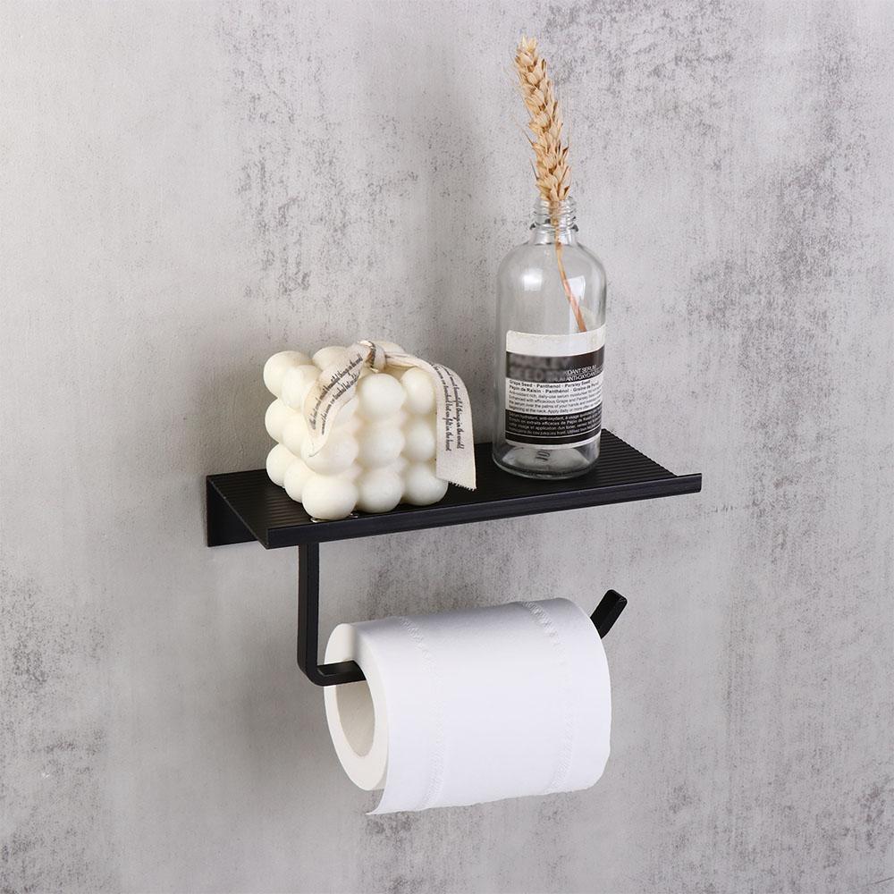 Space Aluminum Tissue Roll Holder Self Adhesive Phone Storage Rack Toilet Paper Holder  Kitchen
