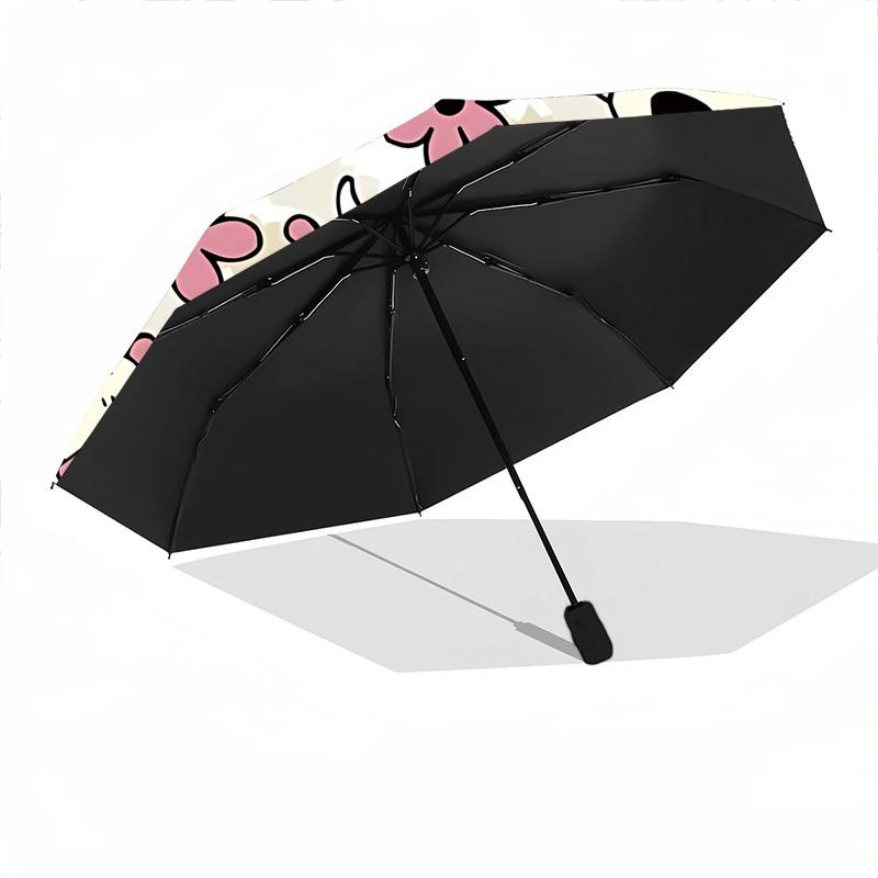 1pc Cow FloralAutomatic Open/close Folding Umbrella, Compact Portable Travel Umbrella, Perfect Birthday/Holiday, Cute Umbrella y056