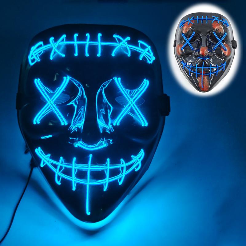 Halloween Mask Flashing Cosplay LED Vendetta Mask Anonymous Mask Halloween Christmas Party Gift for Adult Kids Film Cosplay Mask