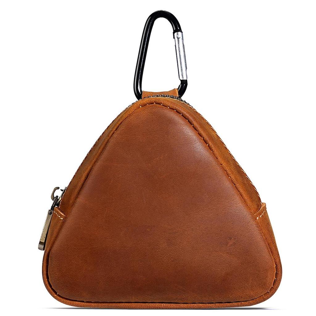 Münz- und Kopfhörertasche aus echtem Leder - Schlüsseletui im japanischen Stil mit Taillenaufhängung