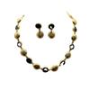 Electroplated Real Gold Temperament Versatile Round Three-dimensional High-end Black Royal Blue Necklace Set