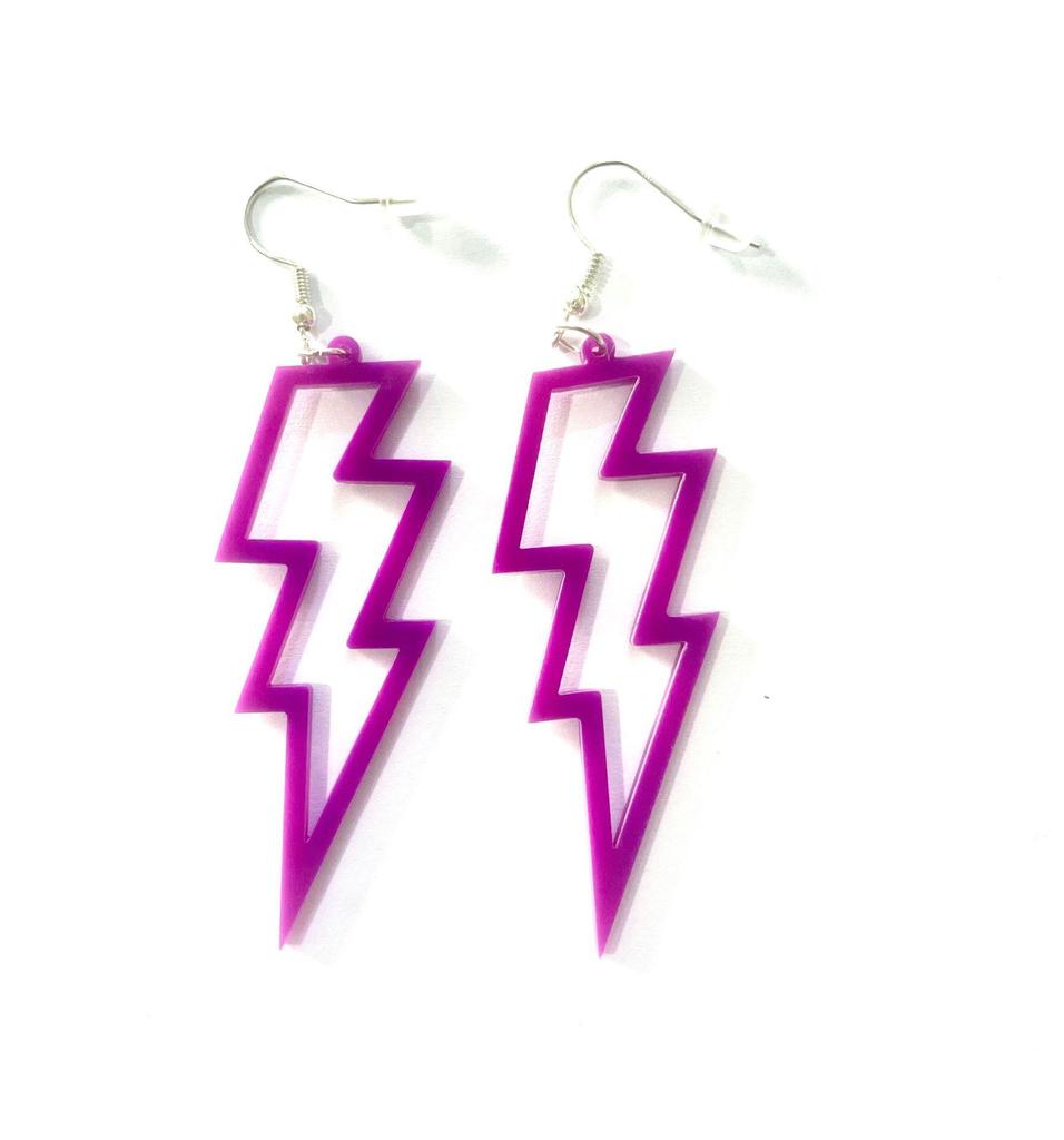Geometric Acrylic Lightning Bolt Earrings: Bold, Fashionable Statement Jewelry for Women