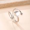 1pc of Square Open Geometric Curved Single Ring, Retro Elegant Style Suitable for Women'S Daily Wear, Parties, Vacations Or Gifts