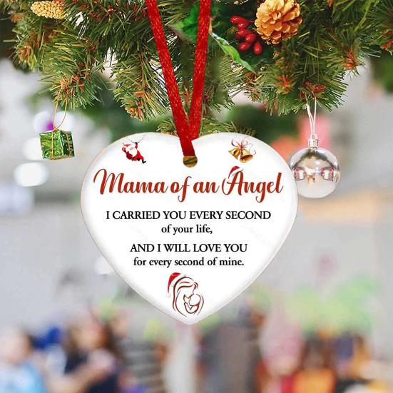 Memorial Christmas Ornaments Hug from Heaven Heart Shaped Christmas Tree Ornament Sympathy Gifts