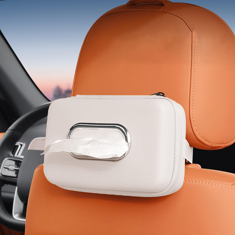 Car Mounted Tissue Box Drawer Box Creative Car Armrest Box Backrest Hanging Multifunctional Sun Visor Four-color Tissue Bag