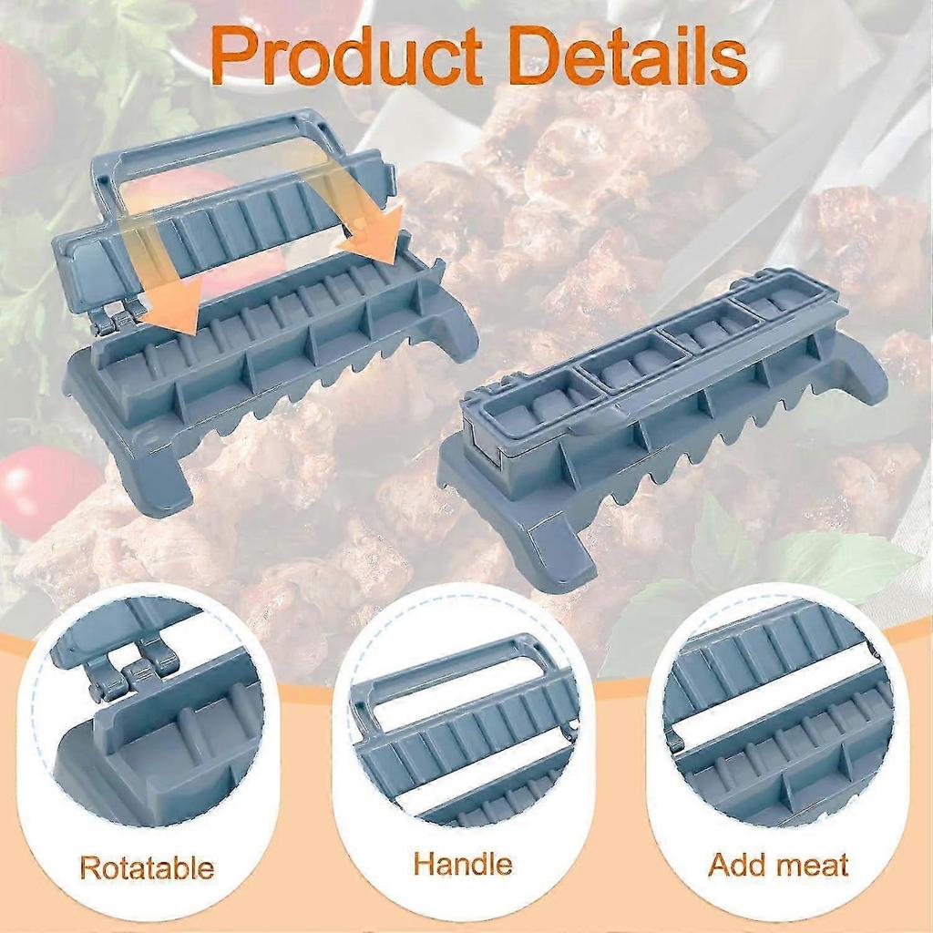 Kebab-Maker Kebab-Spieße Presse, Tragbarer Kunststoff-Kebab-Maker, Manuelle Kebab-Grillspieße, Grillzubehör für Küche und Camping