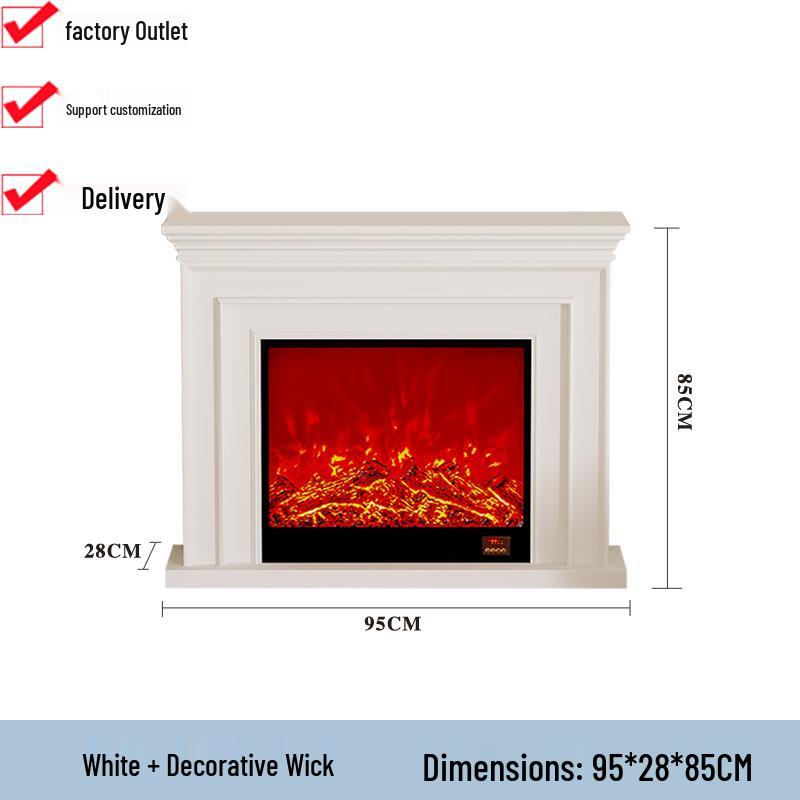 European-Style Customizable Decorative Fireplace Cabinet with Electronic Flame Insert