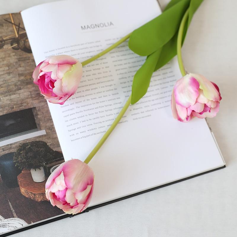 Artificial Tulips Vibrant Floral Arrangement Wedding Flowers Silk Fabric Artificial Flower For Special Occasion Romantic Table