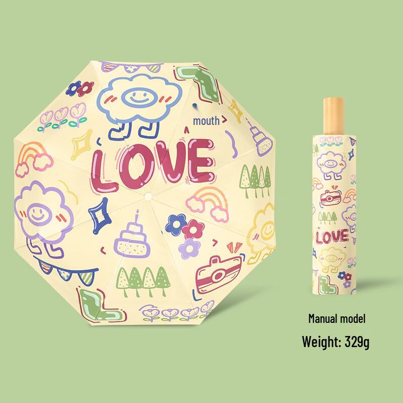 

Cute Graffiti Dual-Use Compact Umbrella