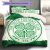 Ensemble de couette Celtic Football Club Housse de couette Taie d'oreiller Décoration de maison Cadeau d'anniversaire (1 housse de couette + 2 taies d'oreiller, sans garniture.)