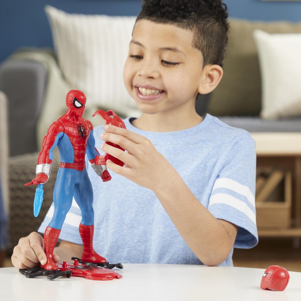 Hasbro Marvel Web Blast Action Figure with 11 Inches Superhero Ages F8841 Spider-Man Spider-Man Accessories, (27 Cm) Tall, Toy, 4+, (Authentic)