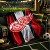 Red Wings Logo Throws Blanket Flannel Blankets Plush for Couch Bed Gifts for Men Women Travel Picnic Blanket Christmas Fan Gifts