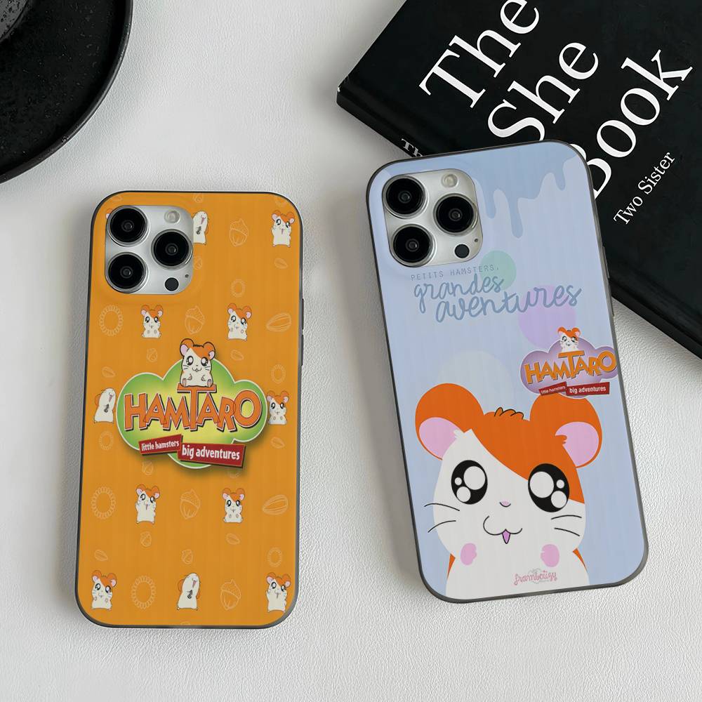 Hamtaro Cute Hamster Kawaii Lovely Corrugated Pattern Case For IPhone 16E SE4 12 17 16 15 14 13 11 Pro Max Stripe Cover