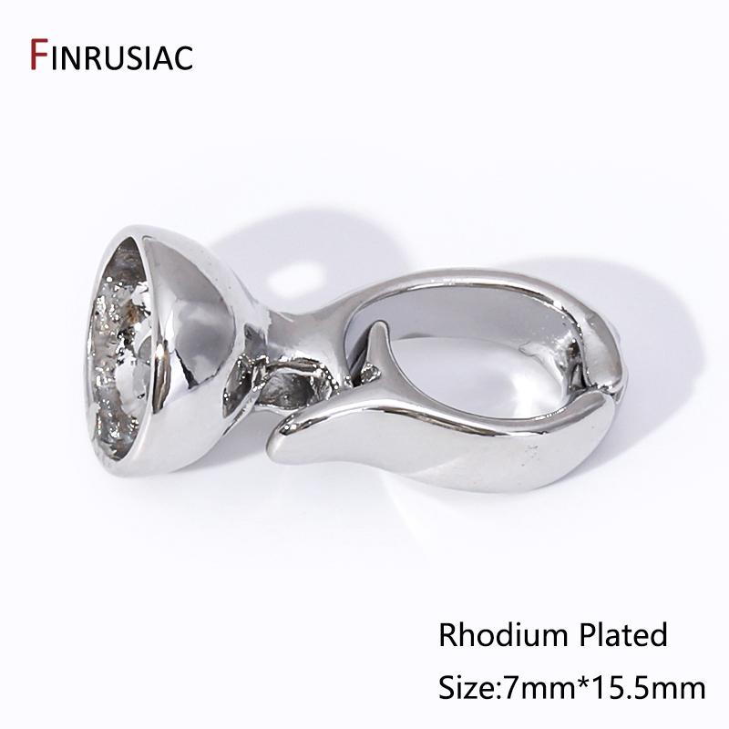 

Wholesale Rhodium Plated Brass Closure Fasteners Lock Clasps For Jewelry Making, Connector Clasps DIY Pearl Jewelry Fittings 1 pcs