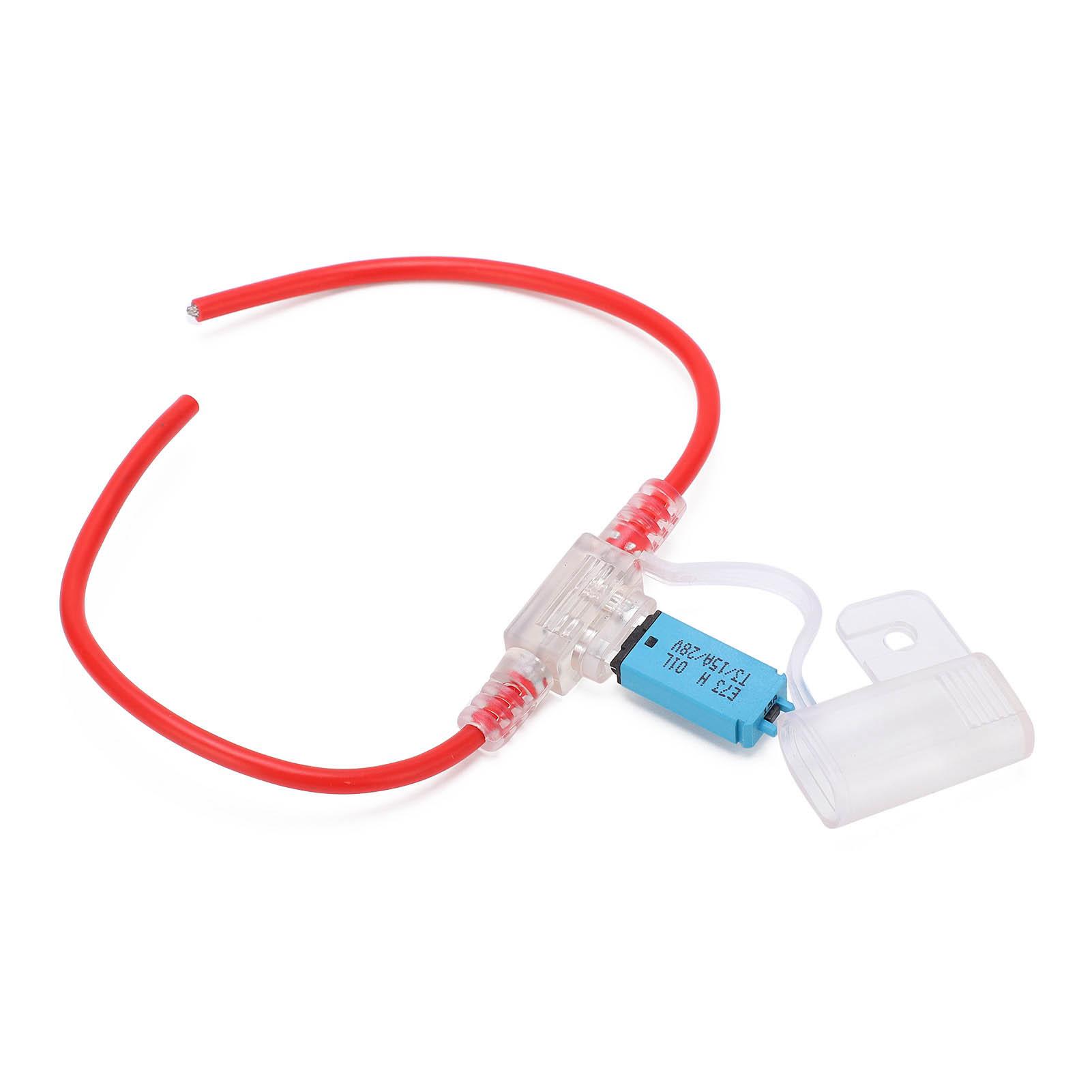 

31.5cm Fuse Holder with T3 Manual Reset Fuse 15A Waterproof Clear Cover 12AWG for Car Truck RV