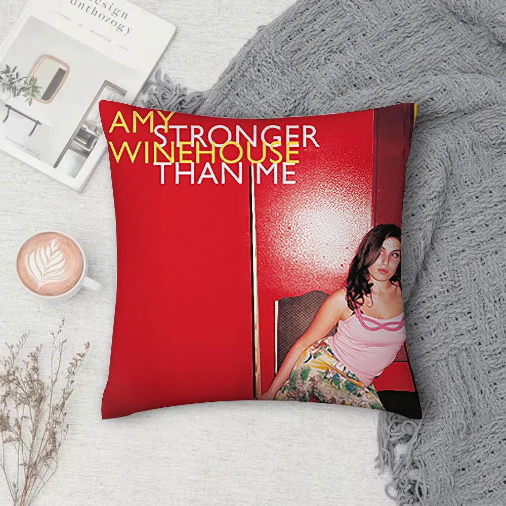 Singer Amy Winehouse Pillow Case Square DoubleSided Printing Sofa Cushion Cover Pillowcase Bedroom Bedside