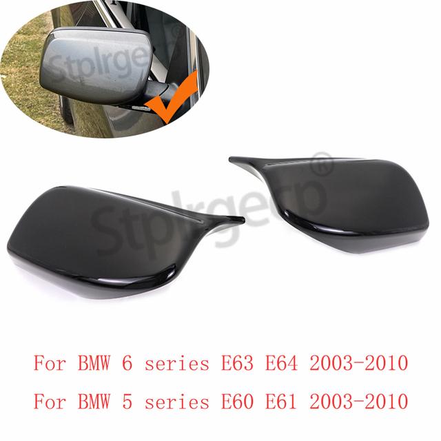 Carbon Fiber Car Rear View Door Wing Mirror Side Mirror Cover Caps Shell Case for BMW E60 E61 E63 E64 5 6 Series Model 2004-2010