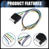 Trailer Side 5 Way Flat Trailer Wiring Harness Plug, 20 Inch Wire Lead Trailer End Side 5 Pin Male Connector Trailer Light Wiring Harness Extension
