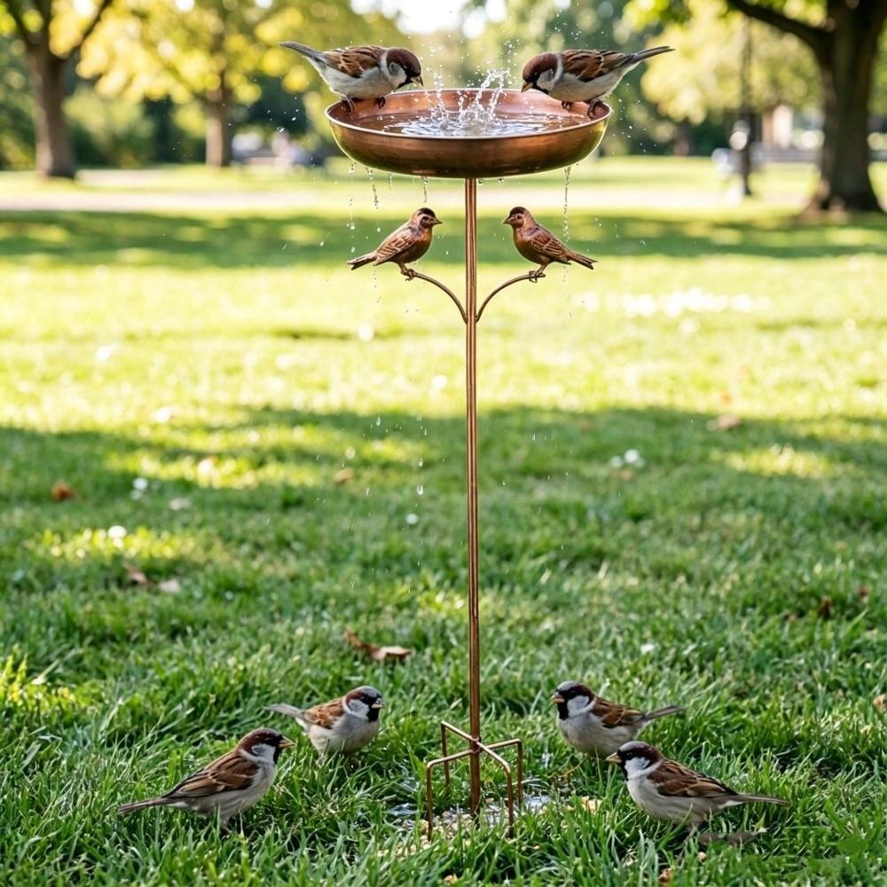 5 Claw Ground Plug Freestanding Birdbath Rustproof Metal Bird Feeding Station  Farm Decoration