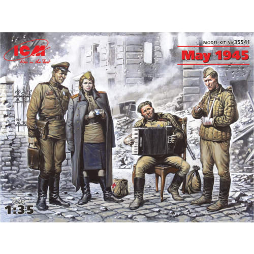 ICM 1/35 Soviet Soldiers (3 Soldiers & 1 Woman) Berlin, May 1945 Plastic Model Kit 35541