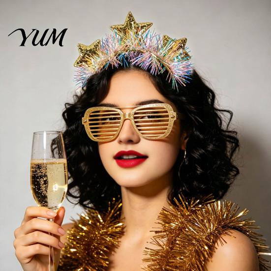 Faveurs de fête pour les invités Bandeau Étoile avec Paillettes Scintillantes, Serre-tête Couronne à Paillettes 3D Bande Scintillante Noël Nouvel An Anniversaire, Décoration, Festif