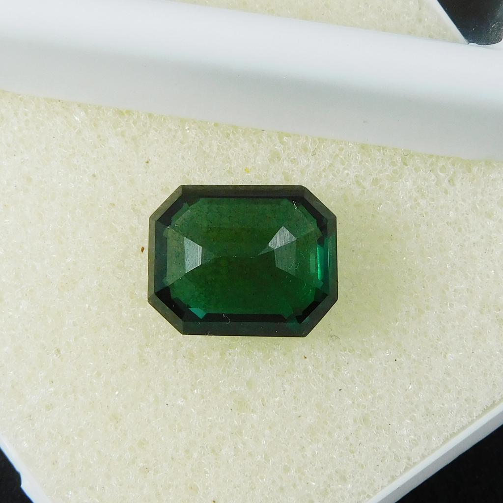 7.70 Ct Natural Green Sapphire Emerald Cut Loose Gemstone CERTIFIED M-70-Ra