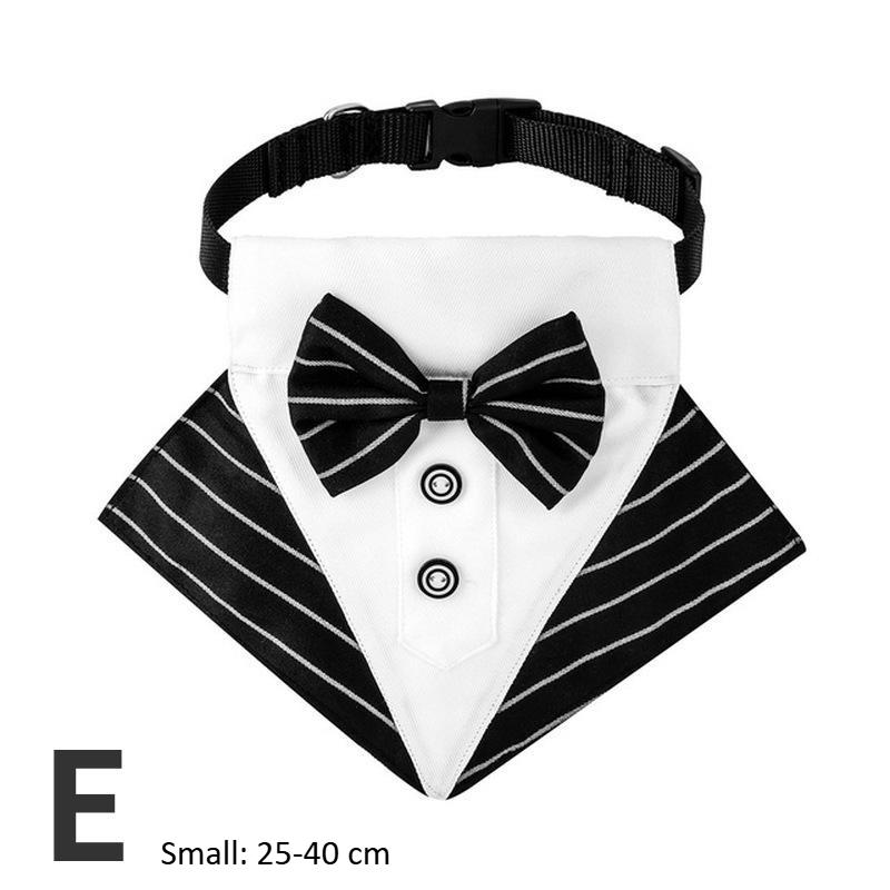 1 Stück Verstellbares Hunde-Tuxedo-Bandana-Halsband mit Fliege Schal Schwarz Haustier Hochzeit Formelles Kostüm für Welpen