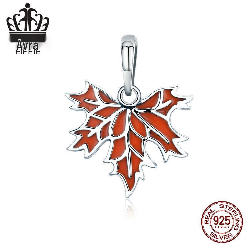 

Осенний кленовый лист Шарм-браслет из стерлингового серебра S925 Pendant