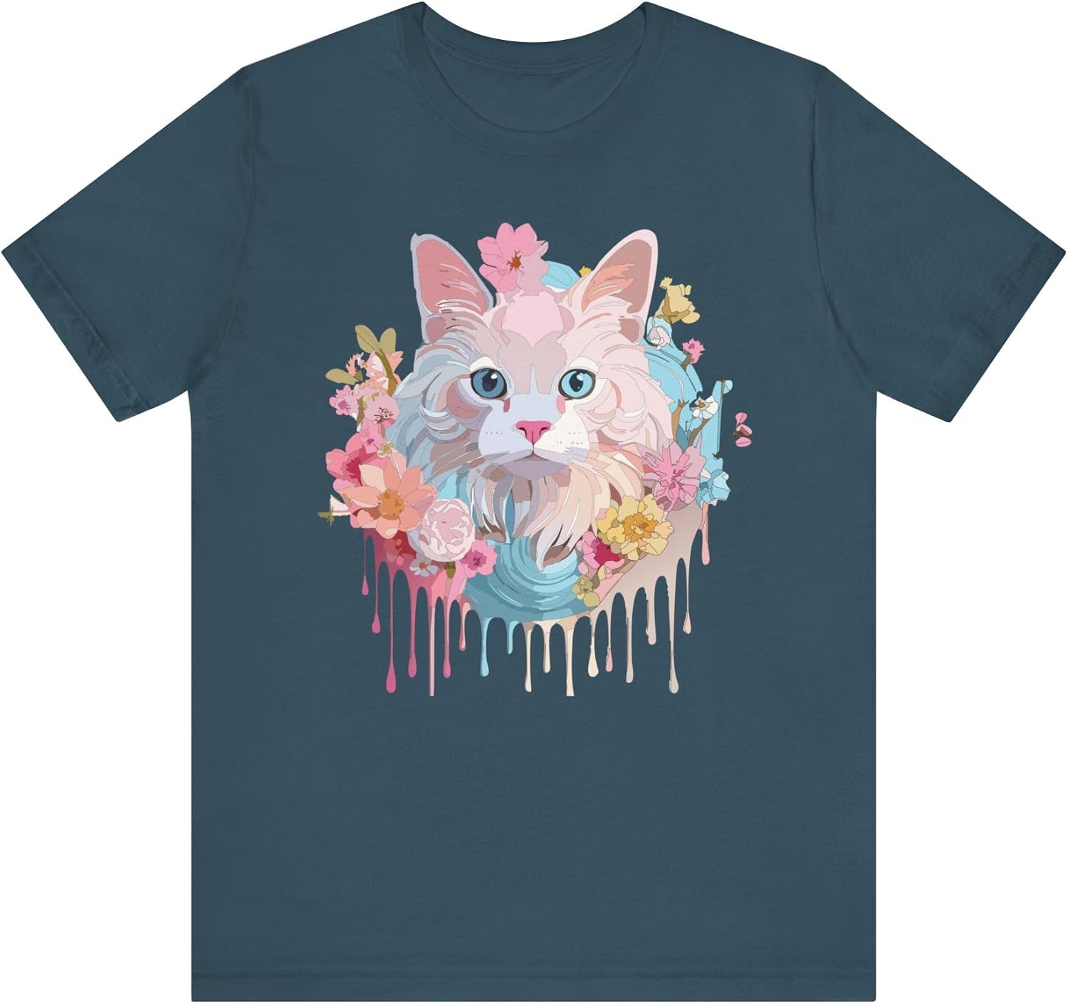 

Cat Graphic Design Tee, Cat Shirt, Vintage Tees, Art Design T-Shirt, Animal Graphic Tee, Animal Shirts 5 S разноцветный