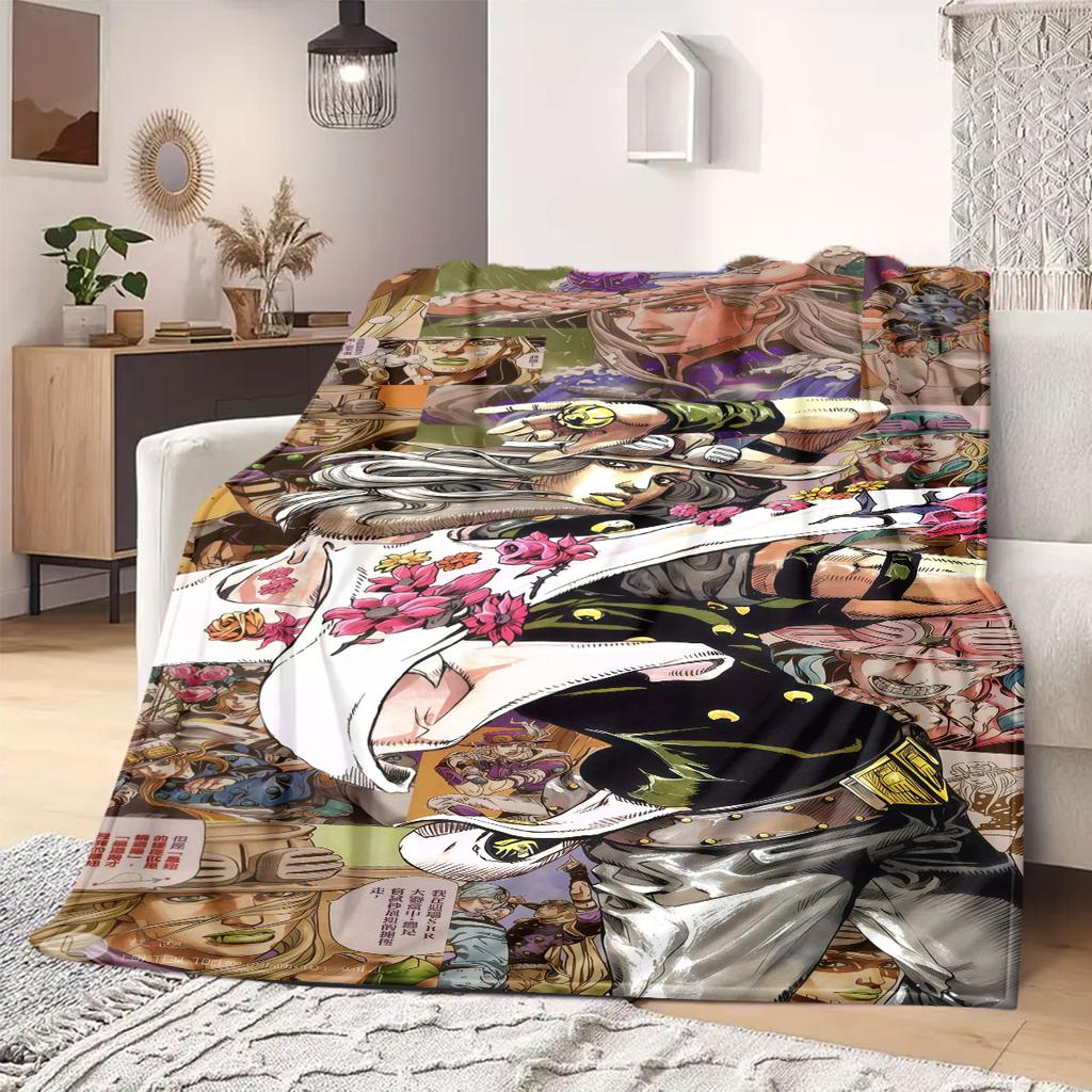 JOJO Anime Flanelldecke Warm, Gemütlich, Geeignet für Schlafzimmer, Sofas, Betten, Stühle, Picknicks, Reisen