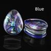 A Pair of 8-50mm Multicolor Shell Pattern Teardrop Shaped Acrylic Ear Gauges, Tunnel Plugs, Ear Dilators, Body Piercing Jewelry