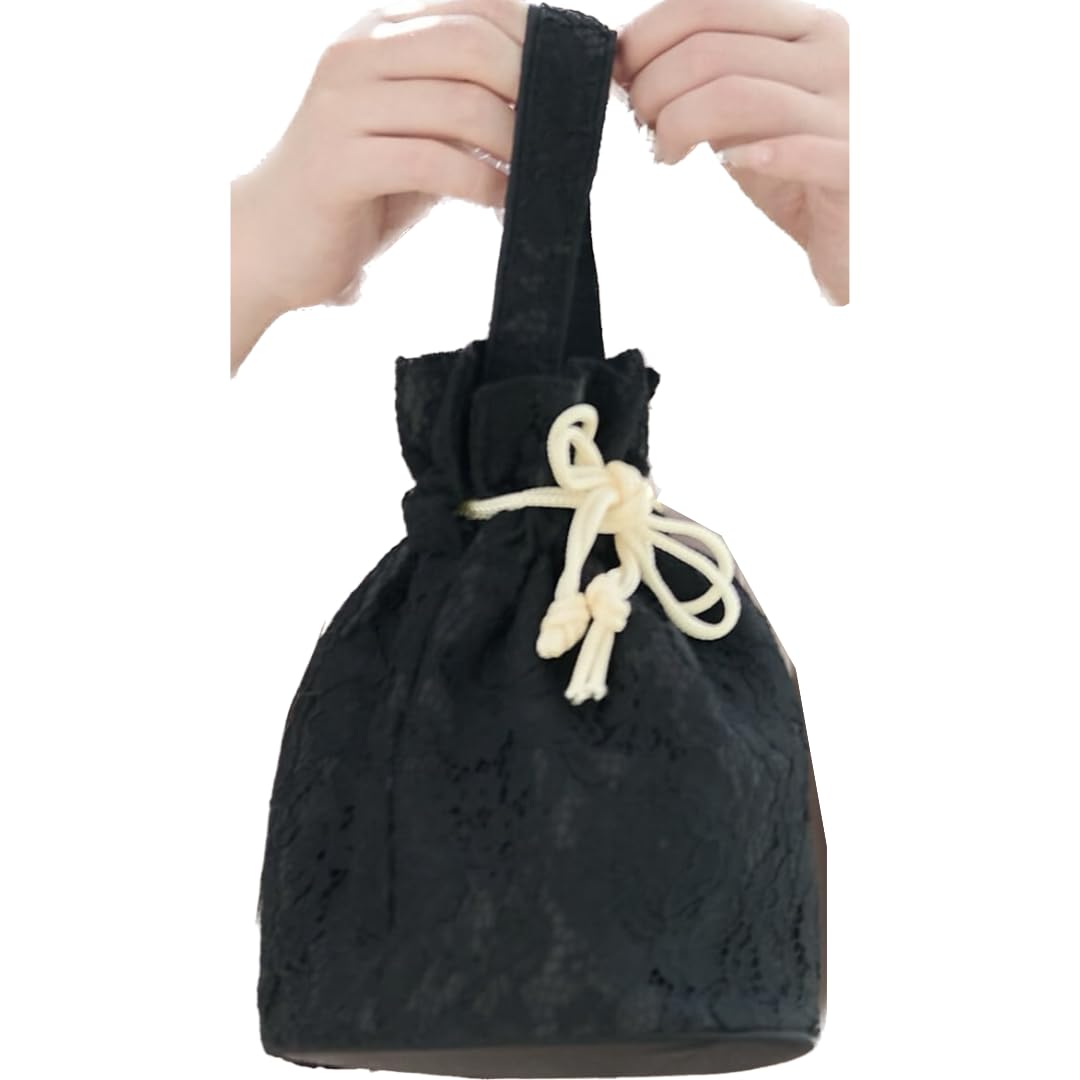 

RiraMacherie Full Lace Drawstring Japanese Graduation Drawstring Pink [RiraMacherie] Women s Bag, Hakama, Yukata, Kimono, Wear, Ceremony, Women s Bag, чорний