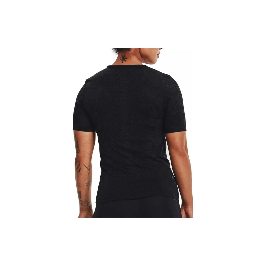 Under Armour Ua Rush Training Atmungsaktives Figurbetontes Rundhals Kurzarm T-Shirt Damen T-Shirts Schwarz 1365716-001