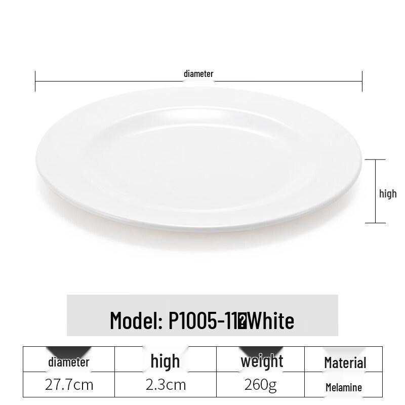 Yi Pan 11-inch Melamine Round Flat Plates (Set of 5)