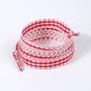 Scalloped Edge Gingham Shoelaces 1.2cm Width Ruffled Plaid Ribbon Laces Multicolor Anti-Slip Knot Decor Strings for Casual Shoes