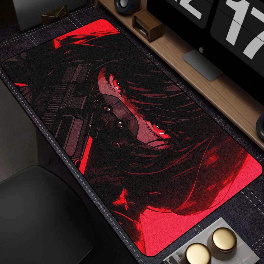 90x40cm Gaming Samurai Oni Mouse Pad Japan Mask Girl Deskmat Large Gamer Professional Premium Mousepad Speed Control Accessories